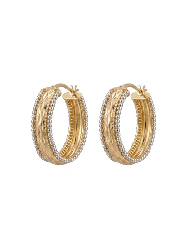 [B1143] Argollas Oro Blanco y Oro Amarillo																